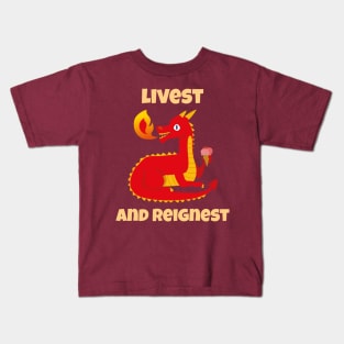 Livest and Reignest Magic Red Dragon Kids T-Shirt